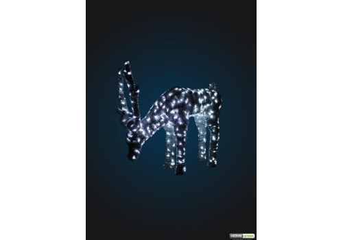 Светящийся олень в мишуре, серия 1,3 м, пьющий