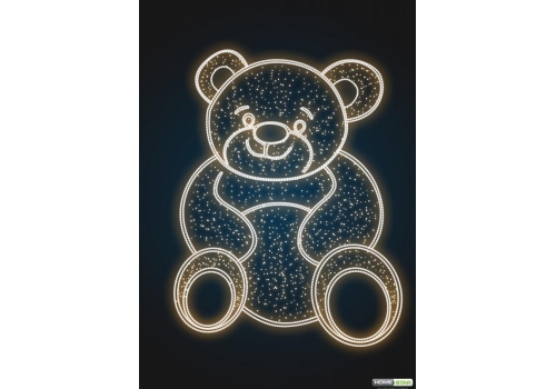 Фасадное панно световое Медведь