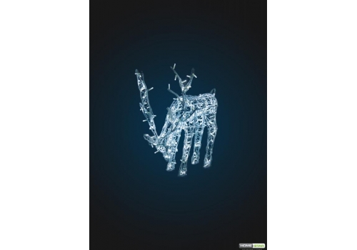 Олень светодиодный, исполнение Ажур, серия 1,9 м, пьющий